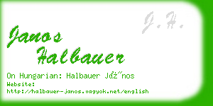 janos halbauer business card